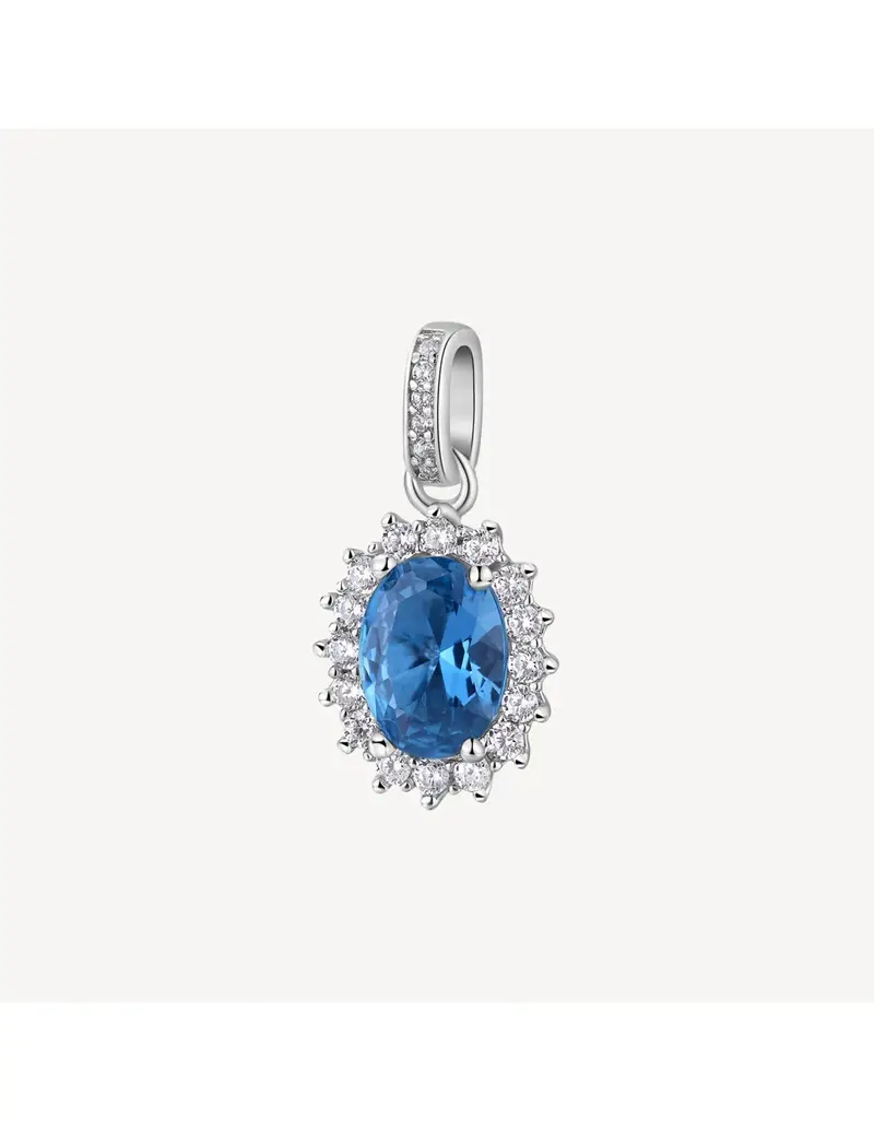 Charm Kate BROSWAY FANCY in argento rodiato 925 e cubic zirconia sapphire e bianchi FFB11
