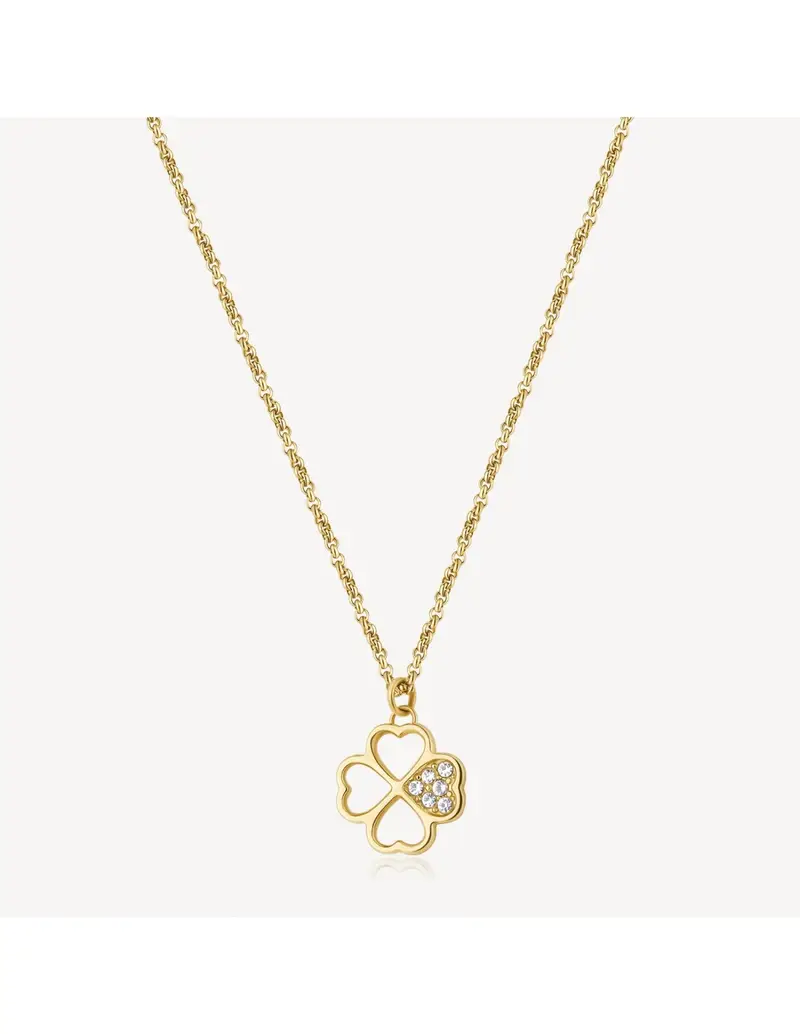 Collana BROSWAY CHAKRA in acciaio 316L dorato BHKN092 Quadrifoglio