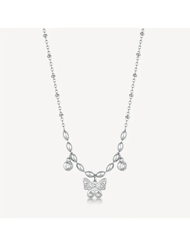 Collana BROSWAY Chakra Mistici in acciaio 316L e Farfalla BHKN165