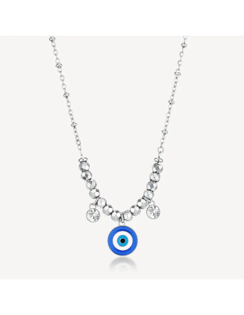 Collana BROSWAY Chakra Mistici in acciaio 316L e occhio di Nazar BHKN171