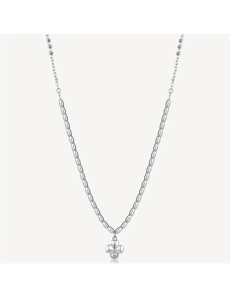 Collana BROSWAY CHAKRA PORTAFORTUNA in acciaio 316L BHKN129 QUADRIFOGLIO