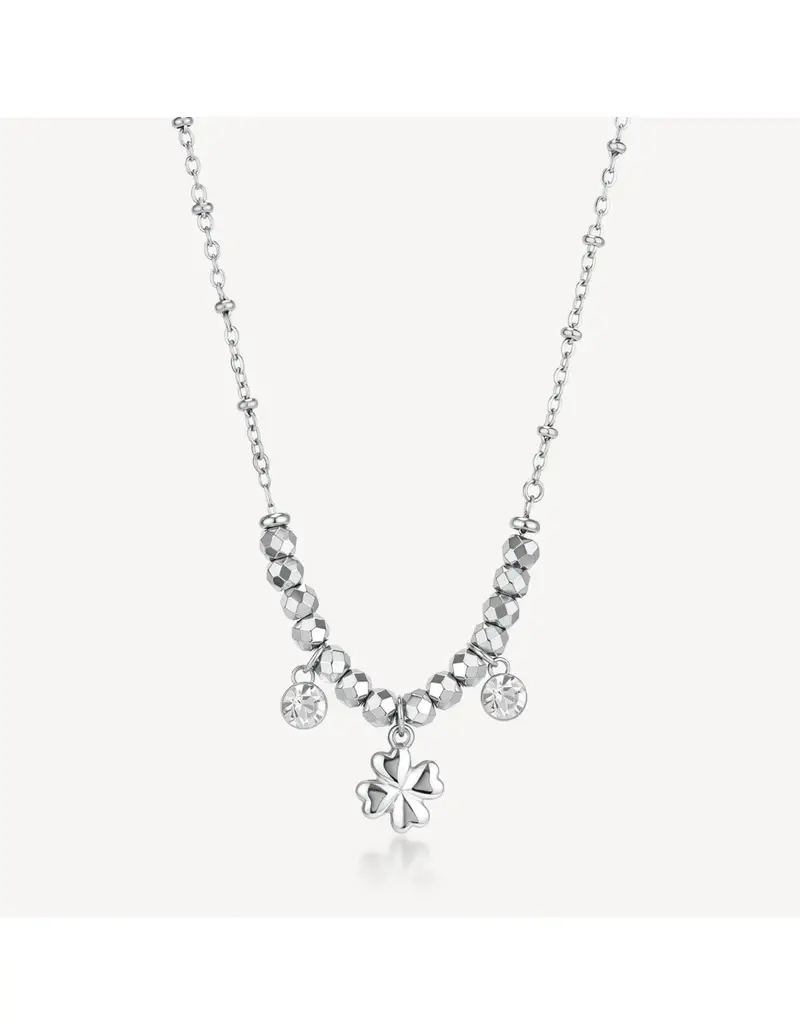 Collana BROSWAY Chakra Portafortuna in acciaio 316L e Quadrifoglio BHKN163