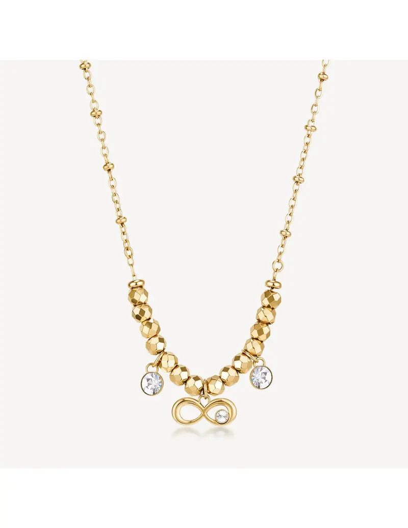 Collana BROSWAY Chakra Simboli in acciaio 316L dorato e Infinito BHKN160