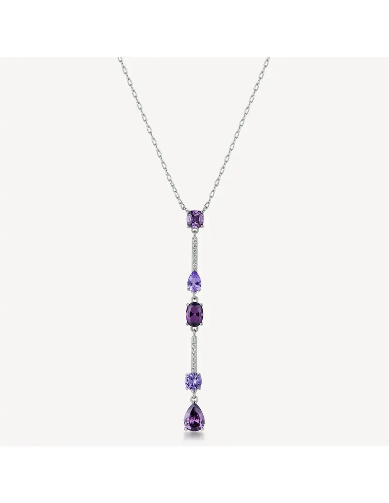Collana BROSWAY FANCY in argento 925 cristalli bianchi e amethyst FMP131