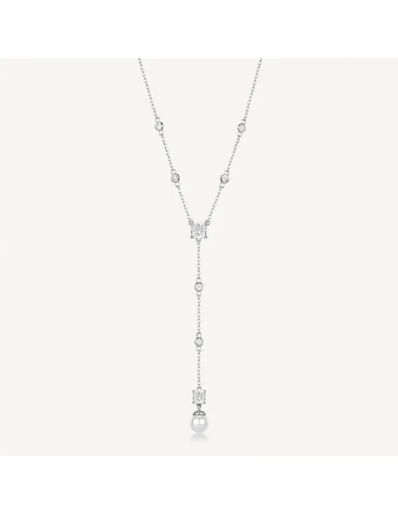 Collana BROSWAY FANCY in argento 925 cristalli bianchi e perla FIW170