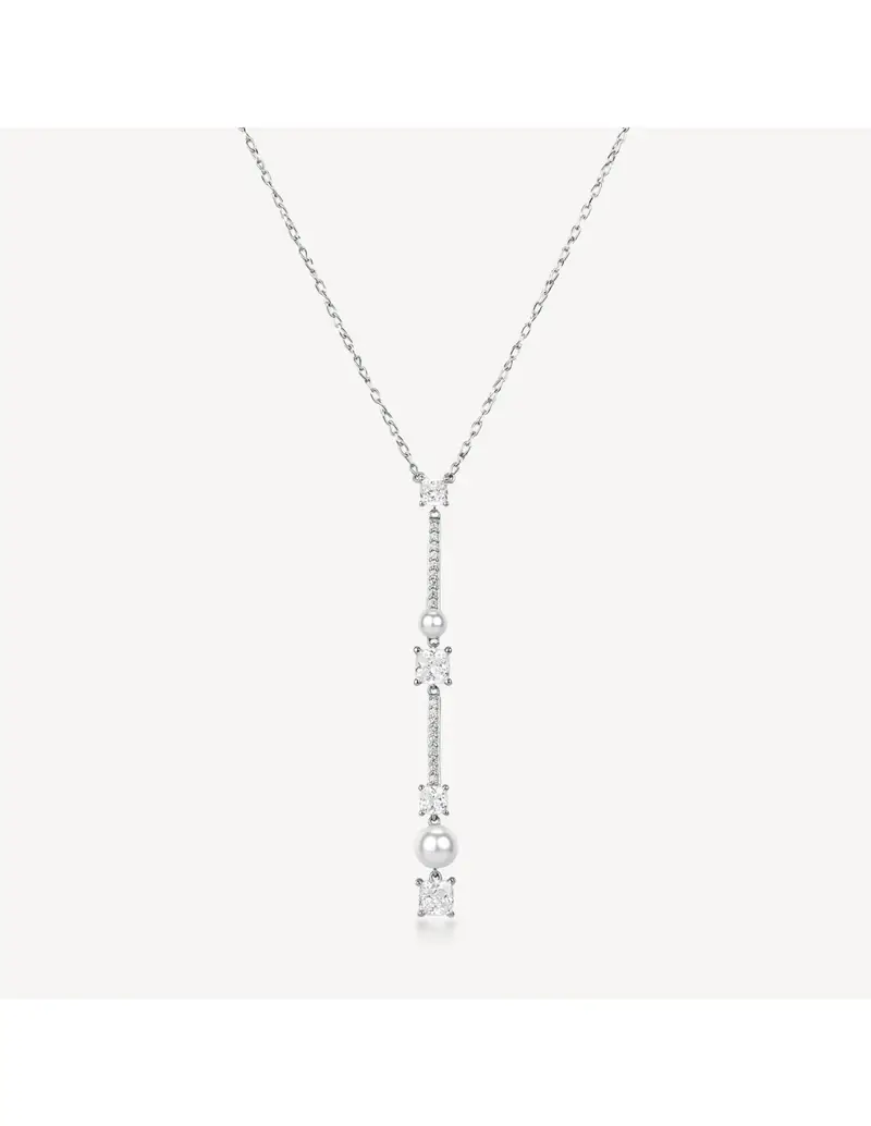 Collana BROSWAY FANCY in argento 925 cristalli bianchi e perle FIW169