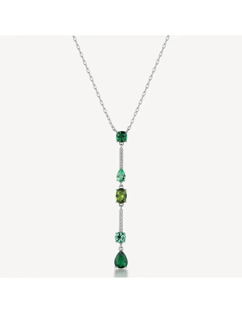 Collana BROSWAY FANCY in argento 925 cristalli bianchi ed emerald FLG150
