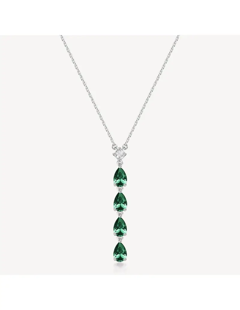 Collana BROSWAY FANCY in argento 925 e cubic zirconia bianchi e emerald FLG110