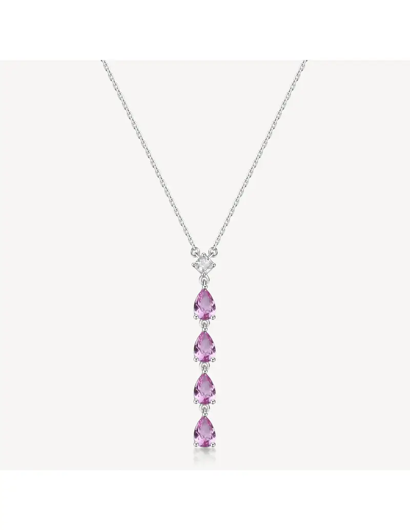 Collana BROSWAY FANCY in argento 925 e cubic zirconia bianchi e light ruby FVP112