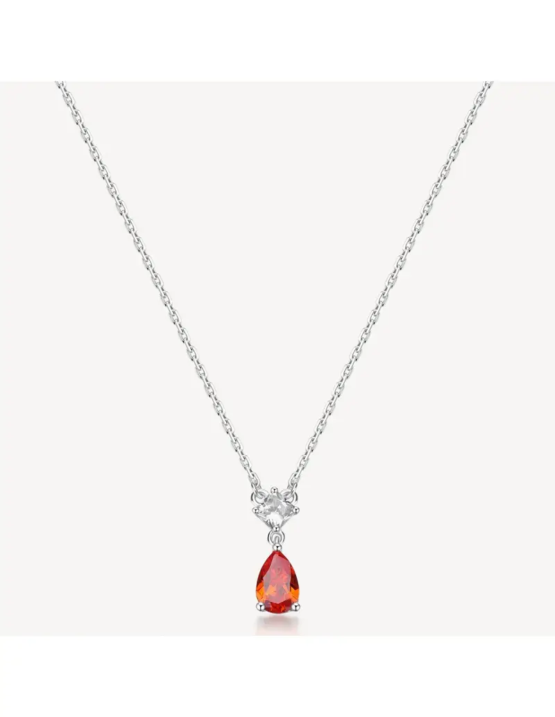 Collana BROSWAY FANCY in argento 925 e cubic zirconia bianchi e orange FVO24
