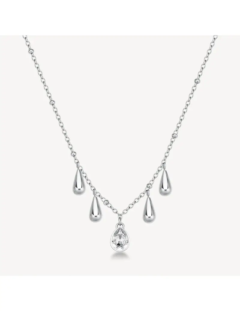 Collana BROSWAY Perfect BPC38 in acciaio 316L con pendenti a goccia e cristallo