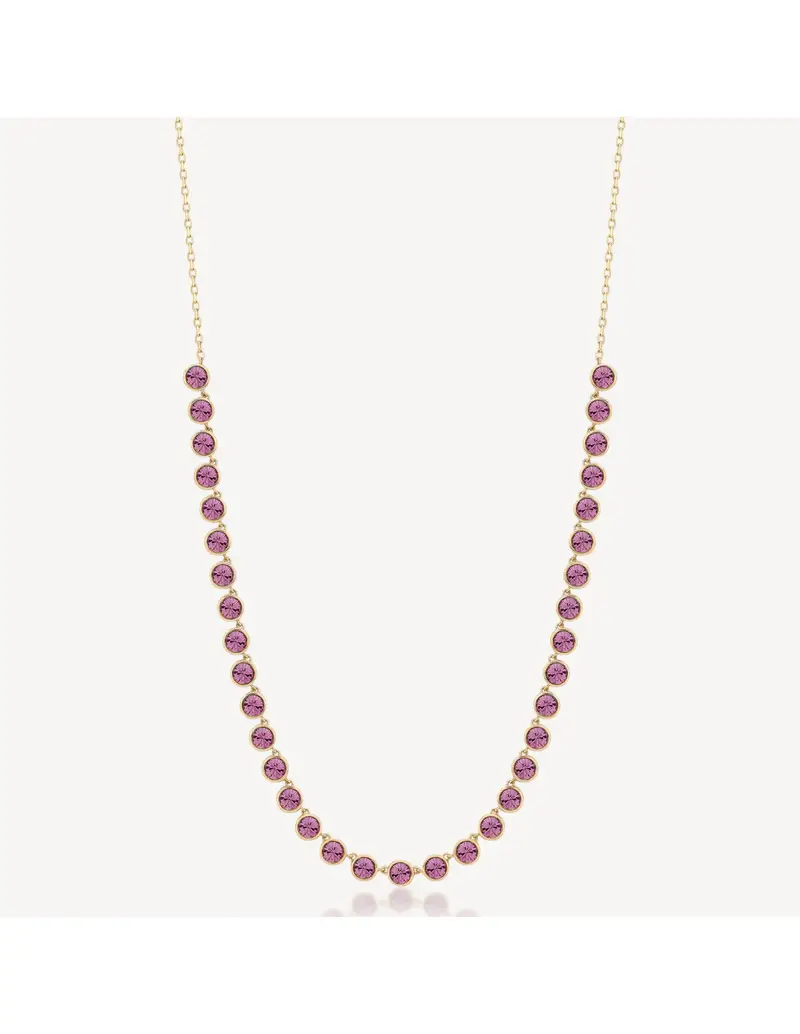 Collana BROSWAY Symphonia in acciaio 316L finitura pvd oro 14K e cristalli light amethyst BYM159