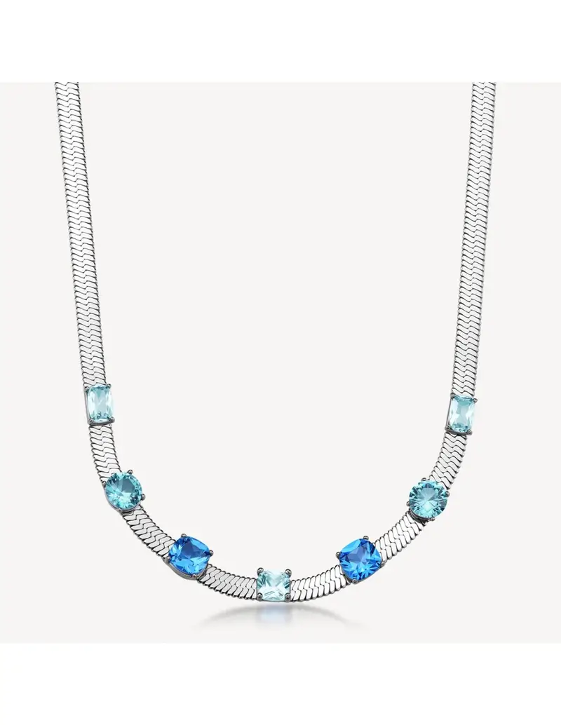 Collana girocollo BROSWAY Dreaming in acciaio 316L e cristalli sapphire BIG05