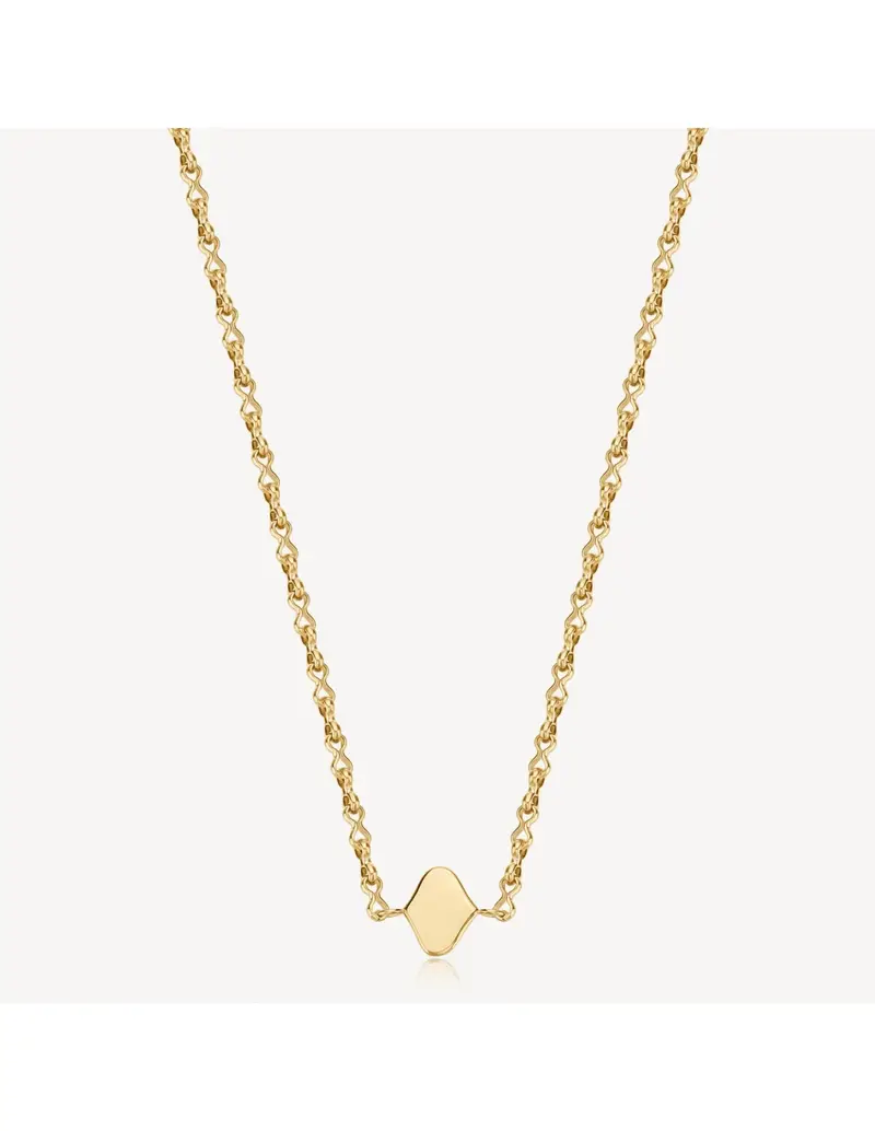 Collana girocollo BROSWAY Essential in Acciaio 316L dorato BNL044 con piastrina centrale