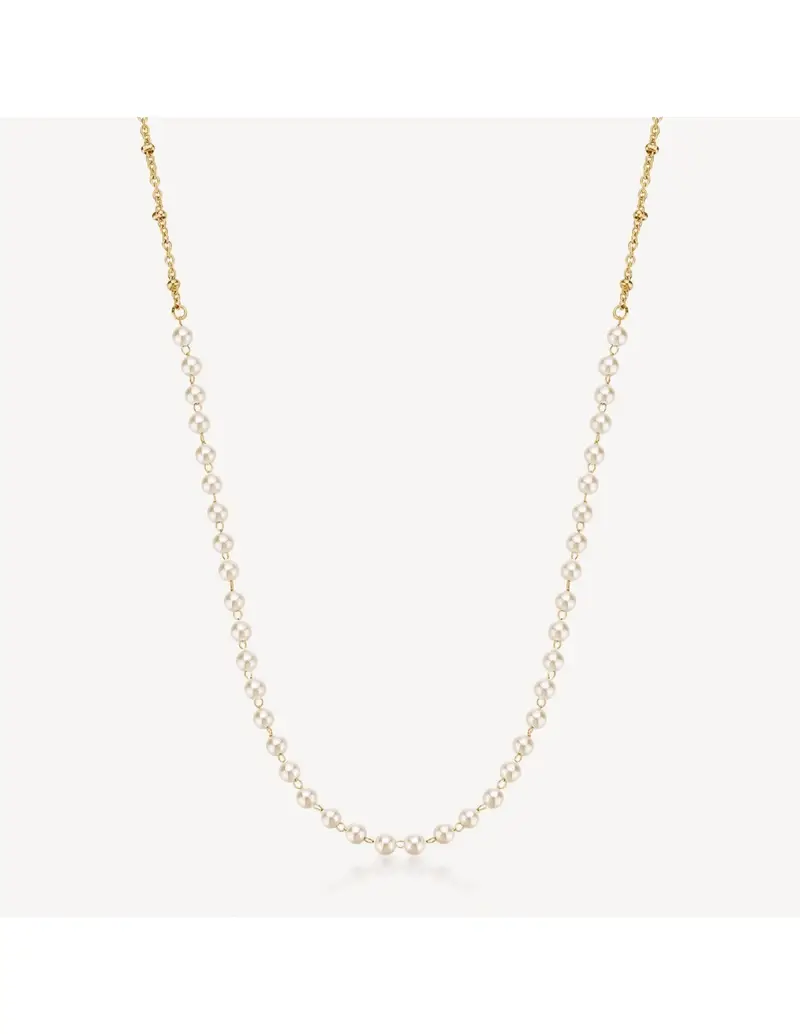 Collana lunga BROSWAY Essential in Acciaio 316L dorato con perle di conchiglia BNL040