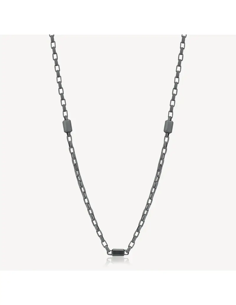 Collana Uomo BROSWAY Logan BOA03 in acciaio 316L lucido e satinato finitura rutenio