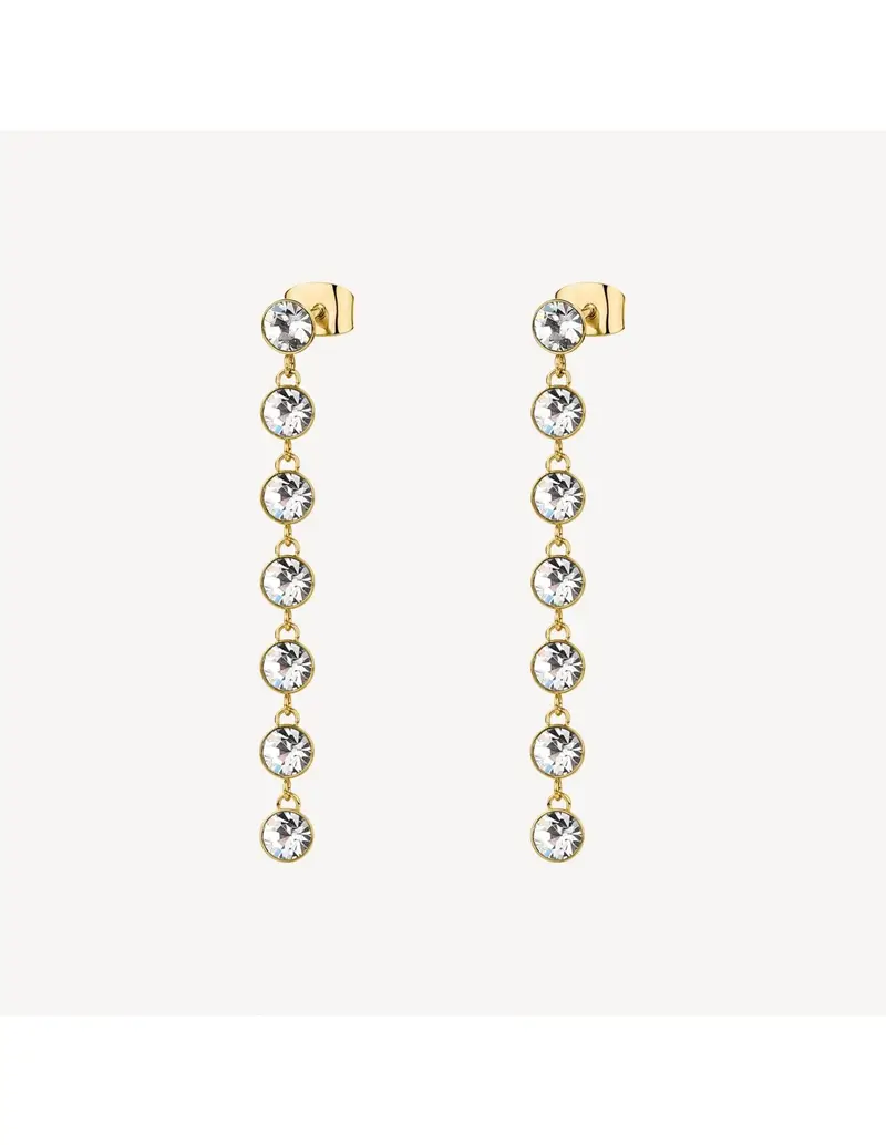 Orecchini pendenti BROSWAY Symphonia BYM147 in acciaio 316L dorato e cristalli