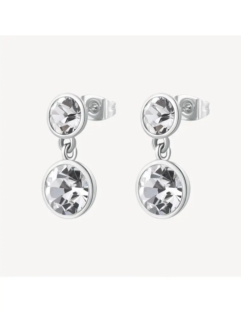 Orecchini pendenti BROSWAY Symphonia in acciaio 316L e cristalli BYM172