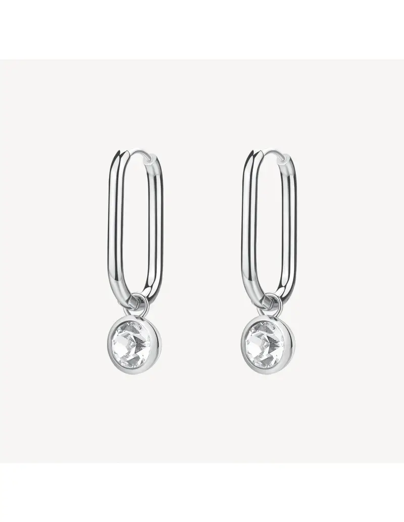 Orecchini rettangolari BROSWAY Symphonia in acciaio 316L BYM193 con cristallo pendente
