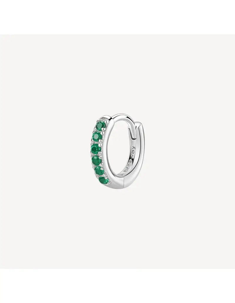 Orecchino a cerchietto BROSWAY FANCY in argento rodiato 925 e cubic zirconia emerald FLG80