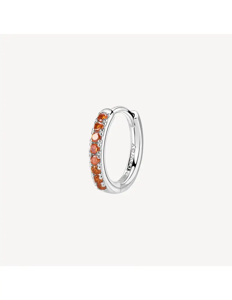 Orecchino a cerchietto medio BROSWAY FANCY in argento rodiato 925 e cubic zirconia orange FVO16