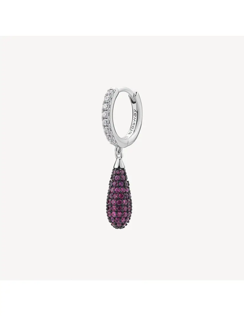 Orecchino a goccia BROSWAY FANCY in argento 925 e cubic zirconia ruby FPR122