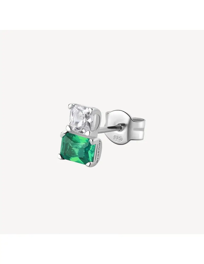 Orecchino BROSWAY FANCY in argento rodiato 925 e cubic zirconia emerald FLG06