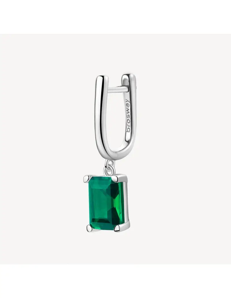 Orecchino BROSWAY FANCY in argento rodiato 925 e cubic zirconia emerald FLG07