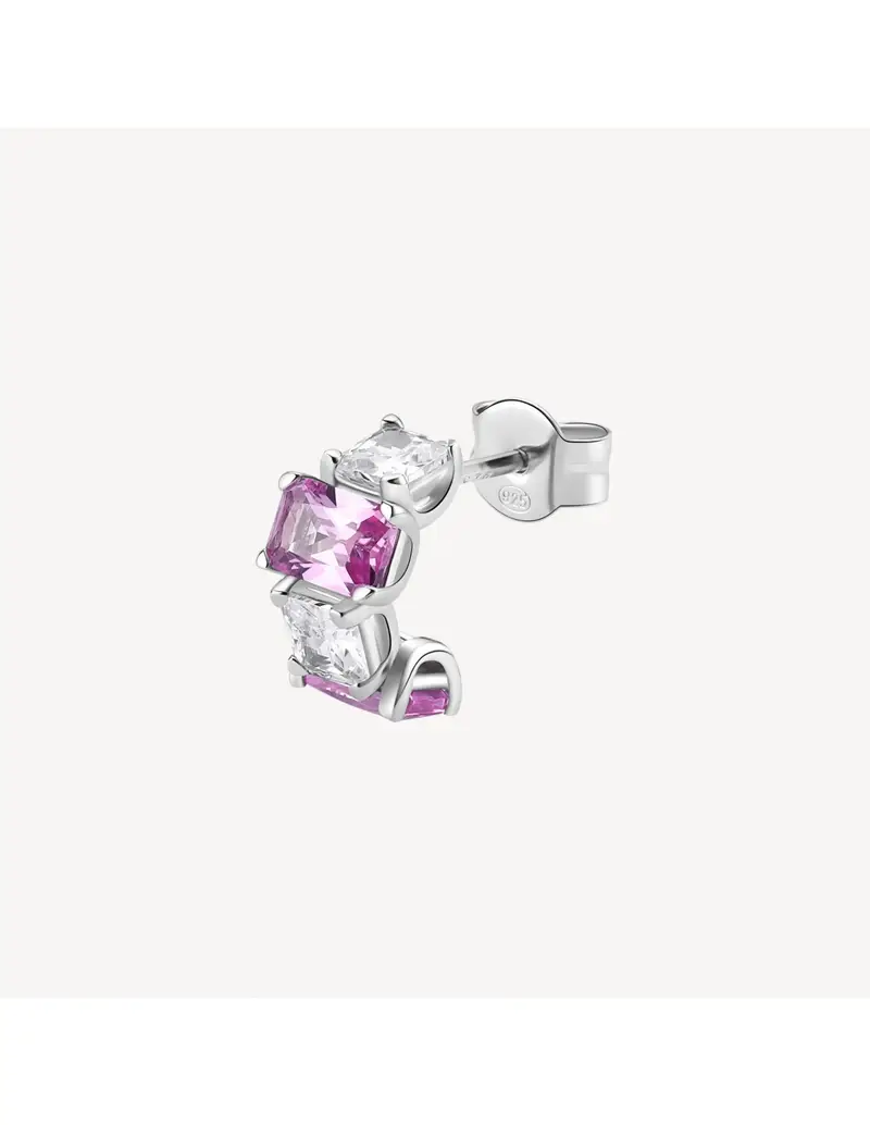 Orecchino BROSWAY FANCY in argento rodiato 925 e cubic zirconia light ruby FVP08