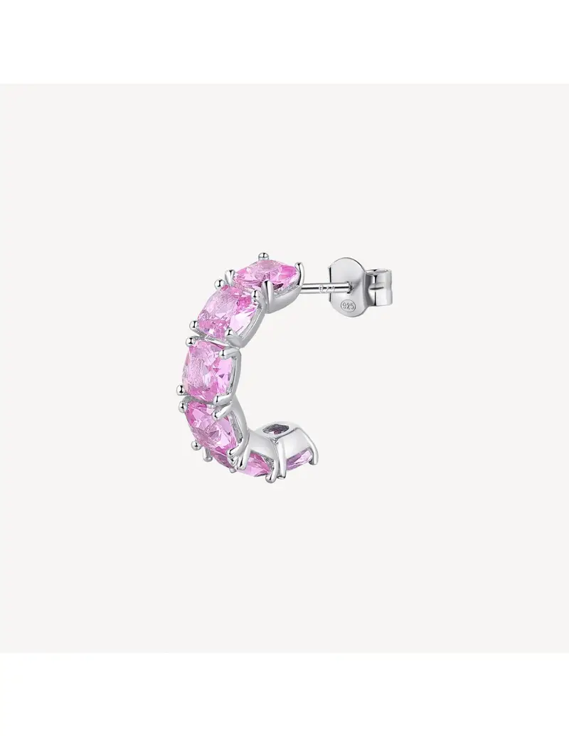 Orecchino BROSWAY FANCY in argento rodiato 925 e cubic zirconia light ruby FVP10