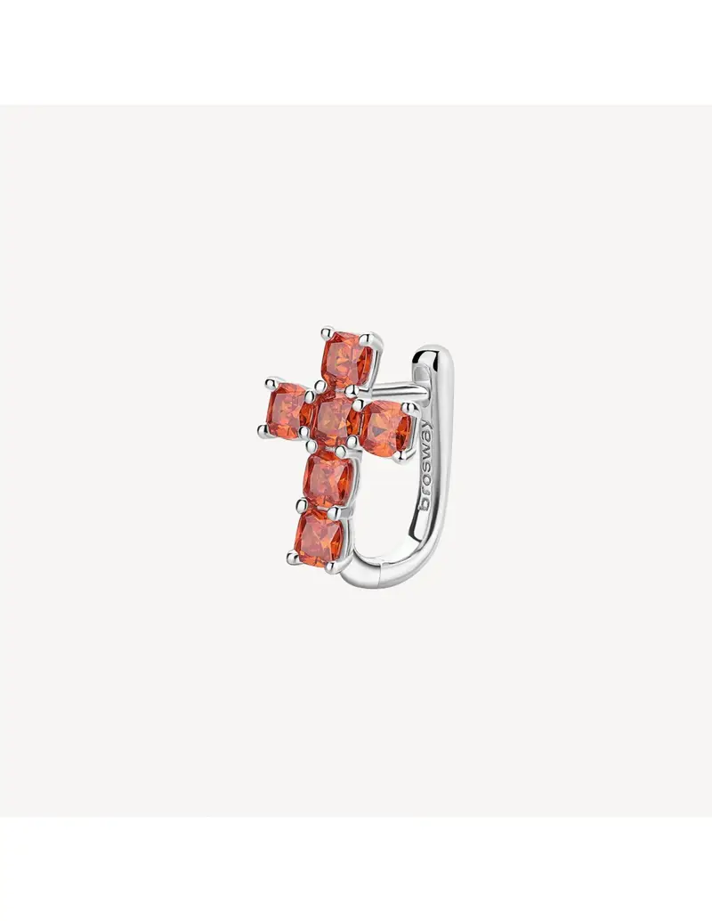 Orecchino BROSWAY FANCY in argento rodiato 925 e cubic zirconia orange FVO13