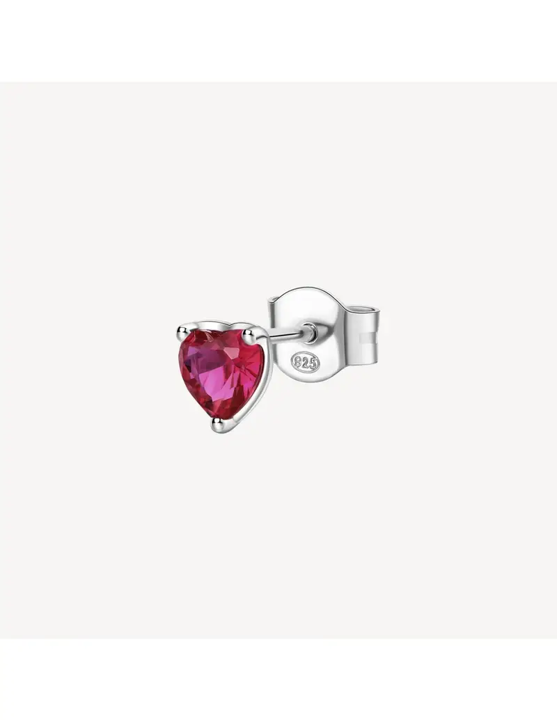 Orecchino BROSWAY FANCY in argento rodiato 925 e cubic zirconia ruby a forma di Cuore FPR91