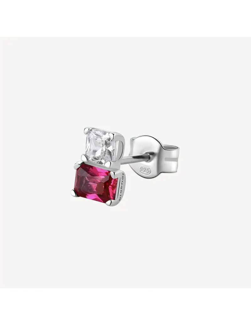 Orecchino BROSWAY FANCY in argento rodiato 925 e cubic zirconia ruby FPR07
