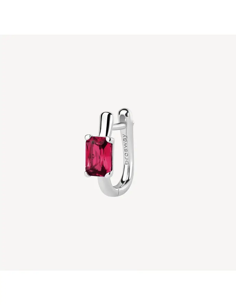 Orecchino BROSWAY FANCY in argento rodiato 925 e cubic zirconia ruby FPR08