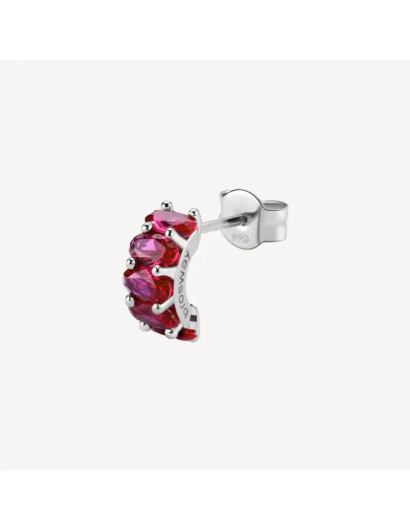 Orecchino BROSWAY FANCY in argento rodiato 925 e cubic zirconia ruby FPR09