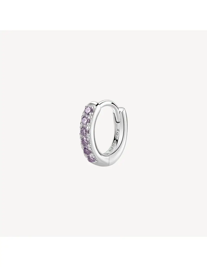 Orecchino cerchietto BROSWAY FANCY in argento rodiato 925 e cubic zirconia amethyst FMP85