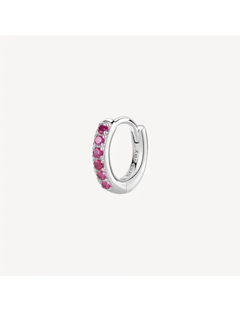 Orecchino cerchietto BROSWAY FANCY in argento rodiato 925 e cubic zirconia ruby FPR84