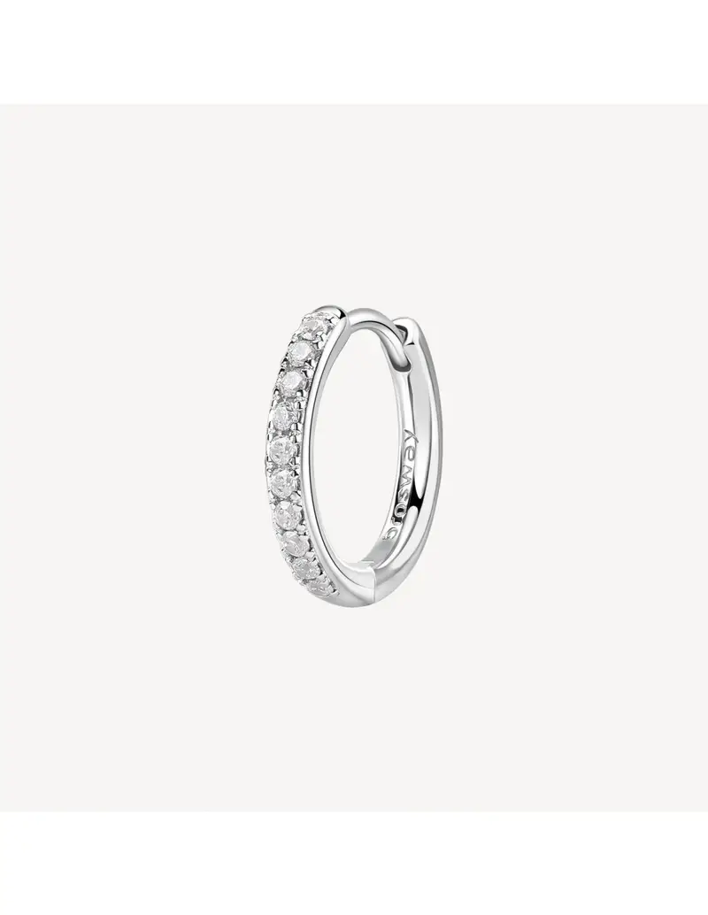 Orecchino cerchietto medio BROSWAY FANCY in argento rodiato 925 e cubic zirconia bianchi FIW102