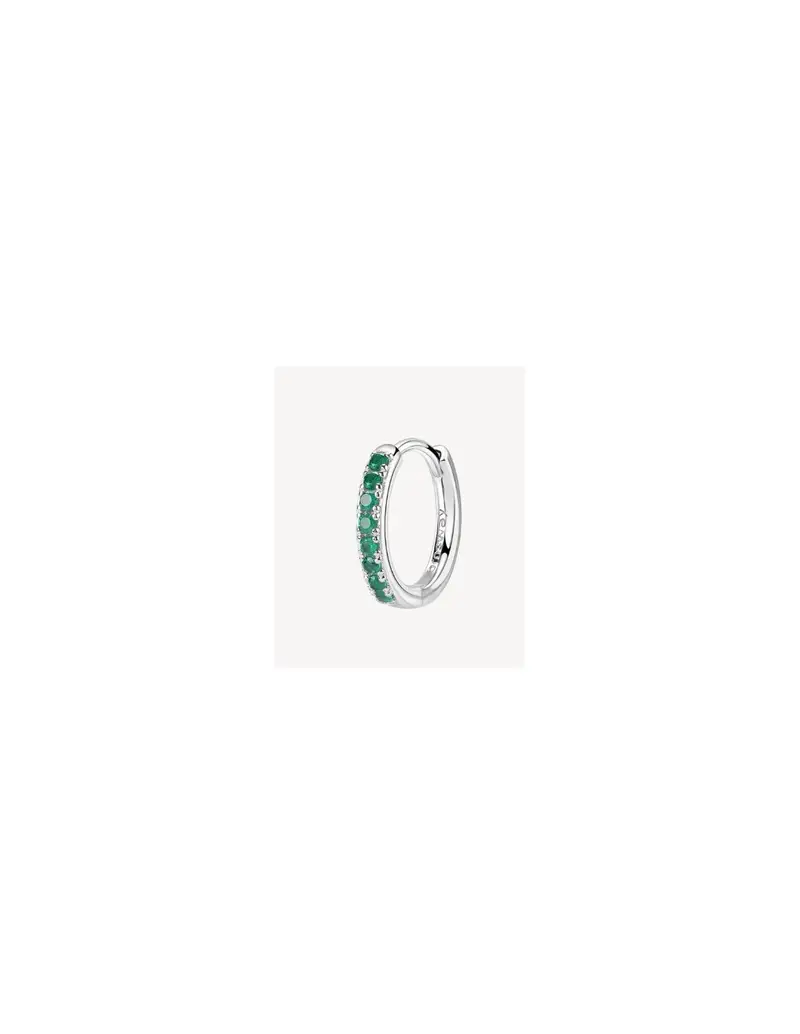 Orecchino cerchietto medio BROSWAY FANCY in argento rodiato 925 e cubic zirconia emerald FLG81