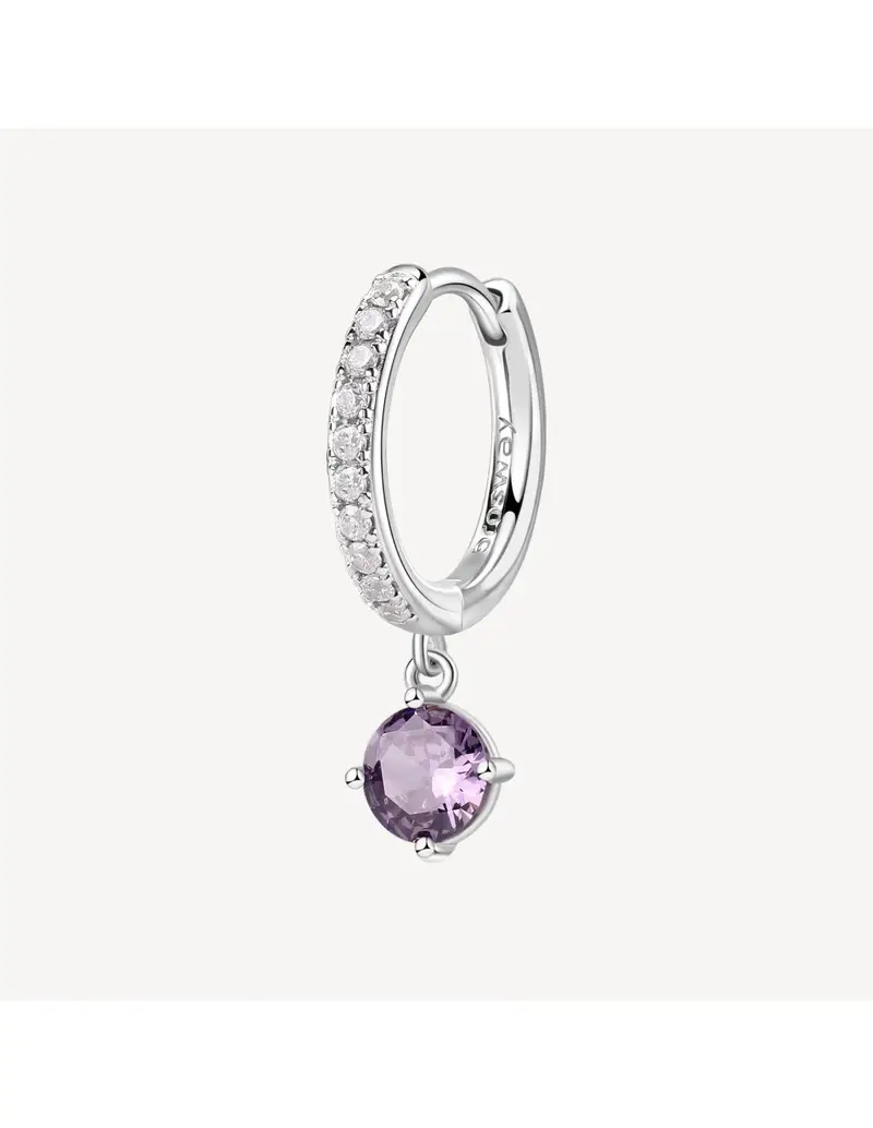 Orecchino pendente BROSWAY FANCY in argento rodiato 925 e cubic zirconia amethyst e bianchi FMP87