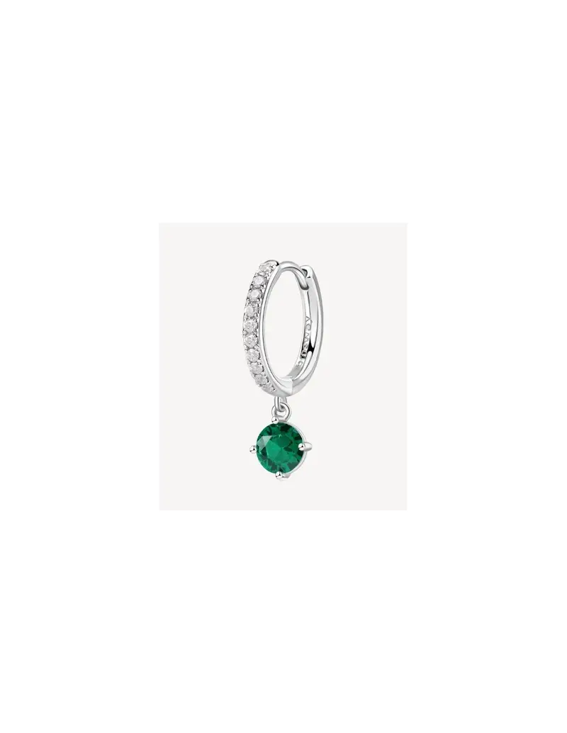 Orecchino pendente BROSWAY FANCY in argento rodiato 925 e cubic zirconia emerald e bianchi FLG82