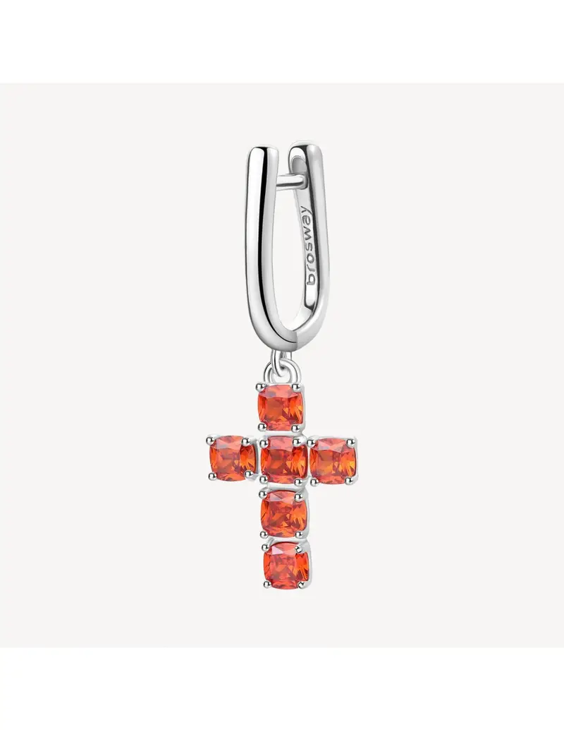 Orecchino pendente BROSWAY FANCY in argento rodiato 925 e cubic zirconia orange FVO12