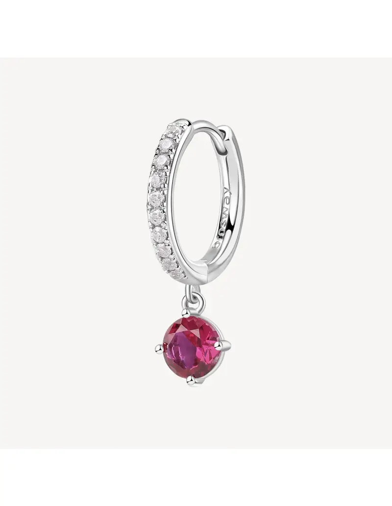 Orecchino pendente BROSWAY FANCY in argento rodiato 925 e cubic zirconia ruby e bianchi FPR86