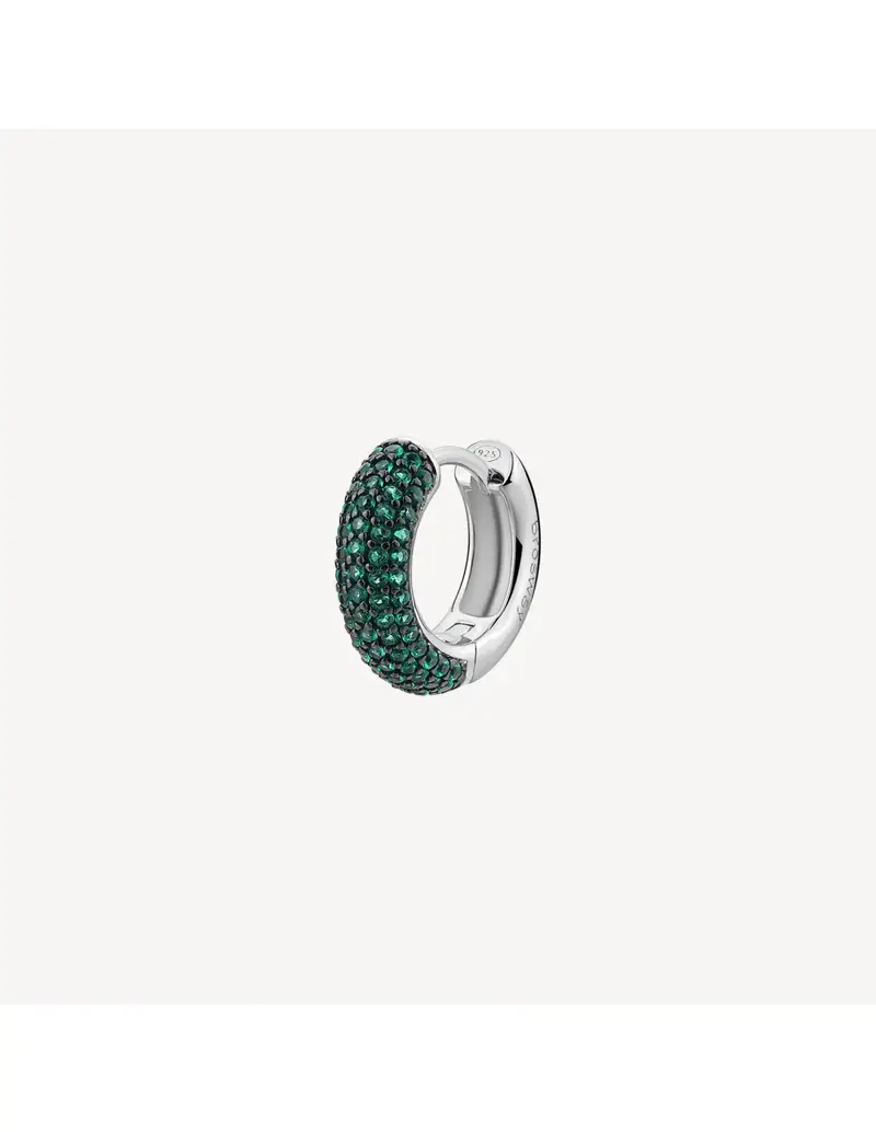 Orecchino piccolo a cerchio BROSWAY FANCY in argento 925 e cubic zirconia emerald FLG121