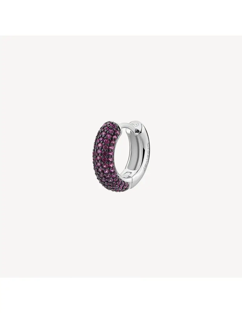 Orecchino piccolo a cerchio BROSWAY FANCY in argento 925 e cubic zirconia ruby FPR124