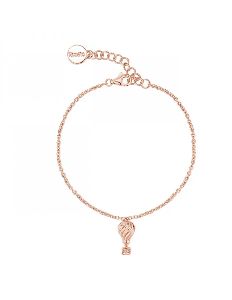 ROSATO in argento 925 placcato oro rosa RZAR12 pendente a forma di Mongolfiera con cristalli