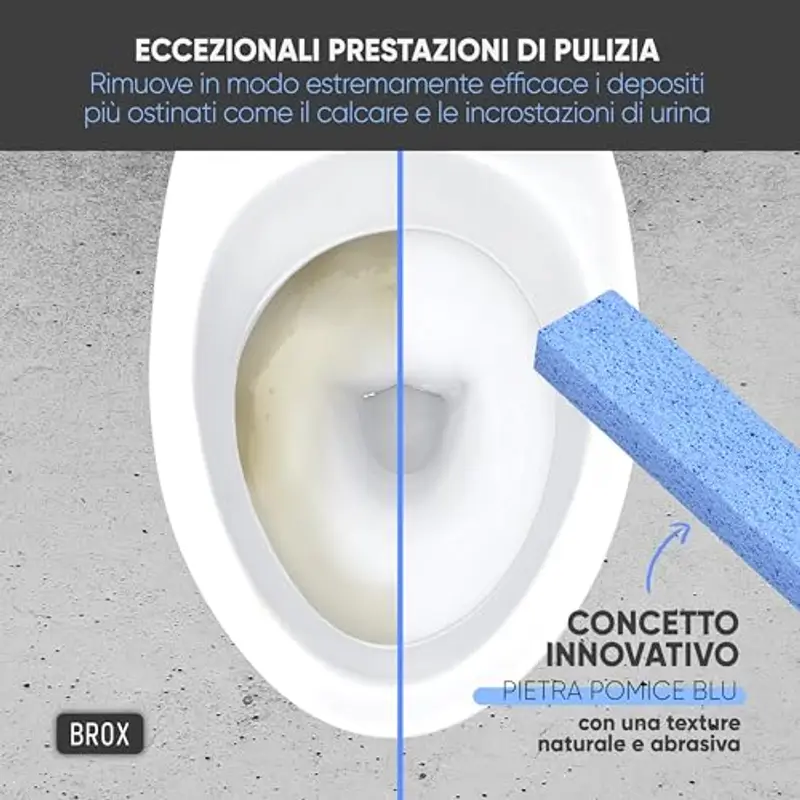BROX Pietra pomice WC Block – Pietra detergente blu (5 pezzi) – Pietra di pulizia miracolosa per bagno, cucina e cura miniatura 2