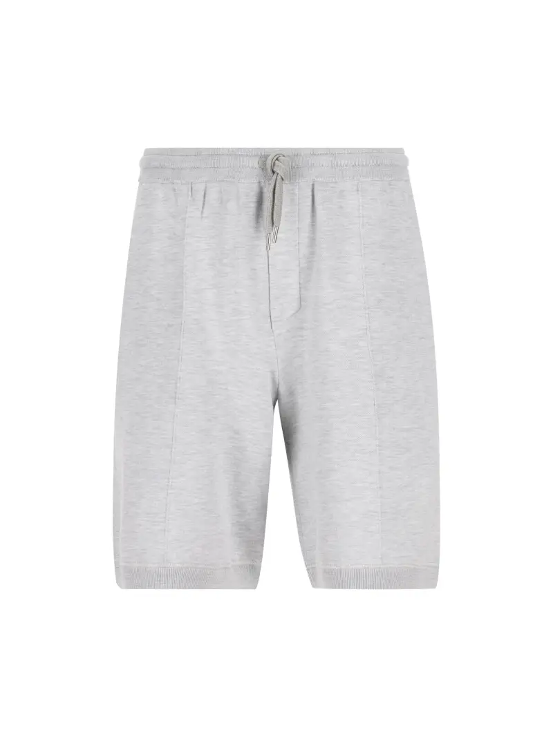 Bermuda In Maglia Double Di Seta GRIGIO