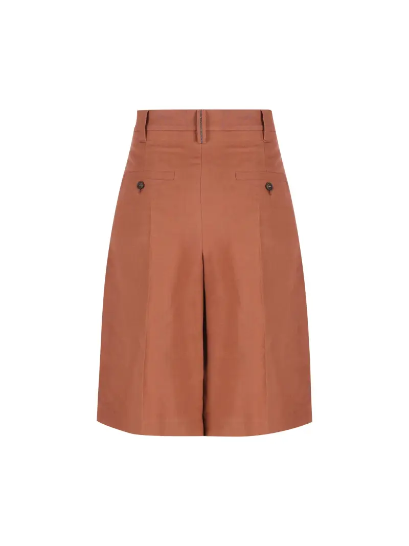 Bermuda Sartorial In Twill Fluid MARRONE miniatura 2