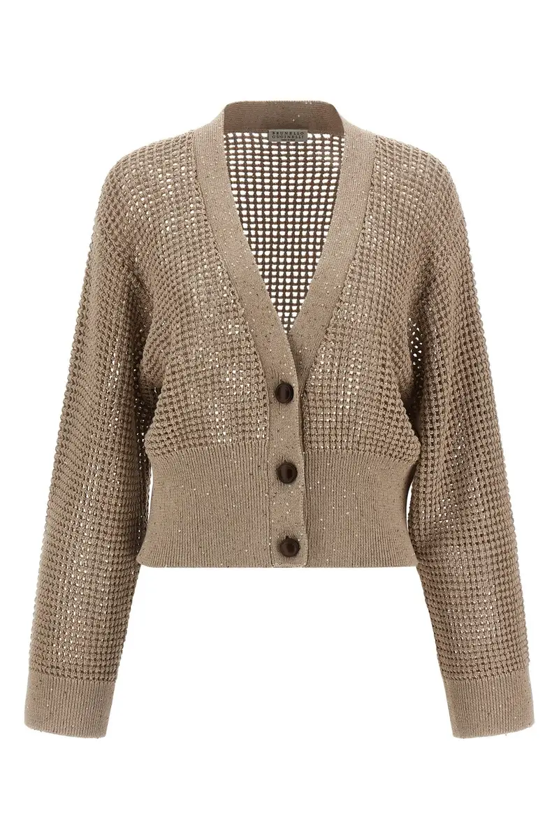 Cadrigan Rete Paillettes Beige